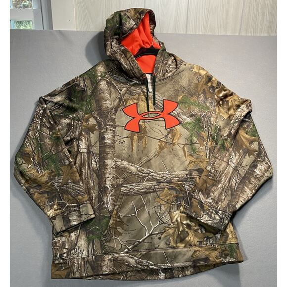 Under Armour XXXL RealTree Camo Hoodie Pullover Big Logo Hunting Mens 3XL - Picture 1 of 7
